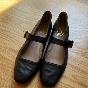 Sam Edelman Black Leather Flats with Strap